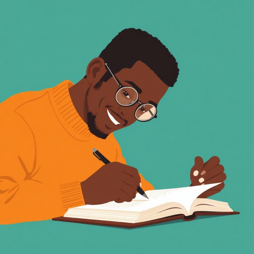 Illustrated portrait of Gabriel, writer and tutor behind JuneWriting